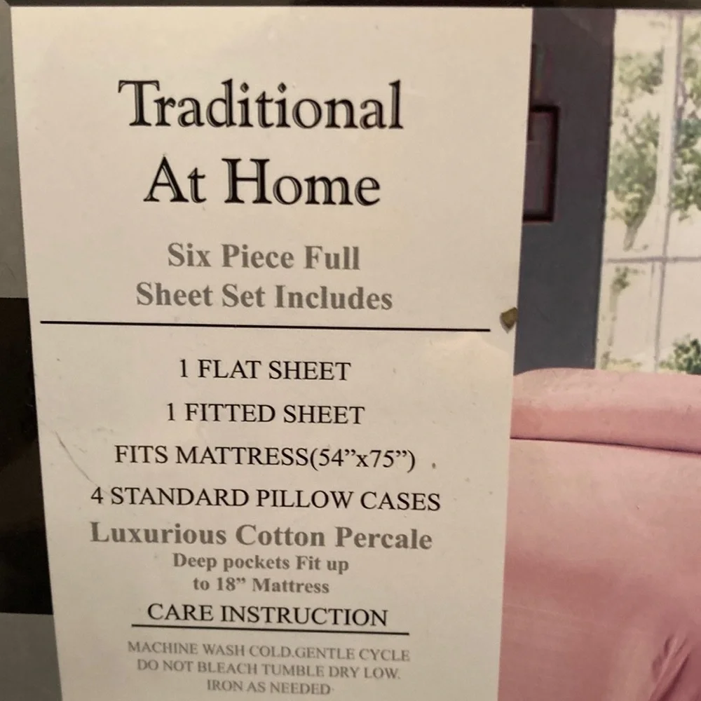Traditional At Home 6pc Full Shee Pink Set Cotton Candy embossed geek key print